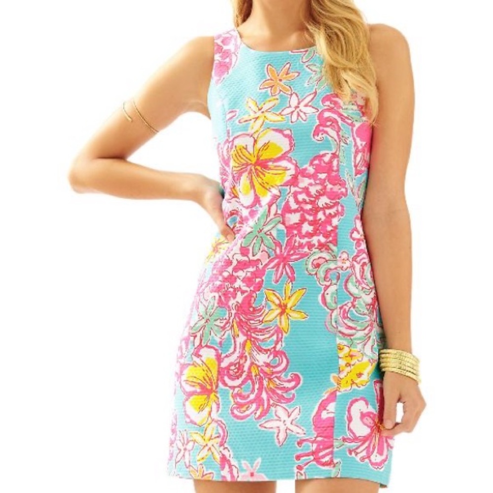 EUC Lilly Pulitzer Cathy shift in “Breakwater Blue Lolita” print size 16
